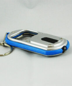 Nyckelring / Nyckelknippa Med Kapsylöppnare och LED-lampa (Blå)