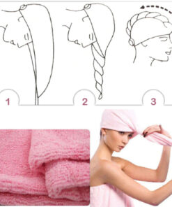 Turban / Mikrofiber handduk För håret (Gul)