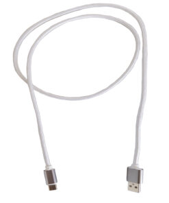 USB-C Kabel med Nylontyg 1m (Vit)