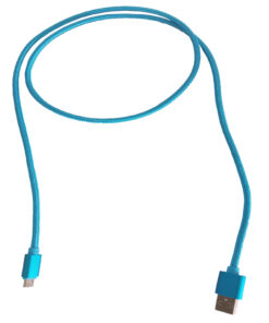 USB-MICRO Kabel med Nylontyg 1m (Blå)