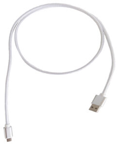 USB-MICRO Kabel med Nylontyg 1m (Vit)