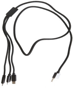 USB-MULTI Kabel med Nylontyg 1,20m (Svart)