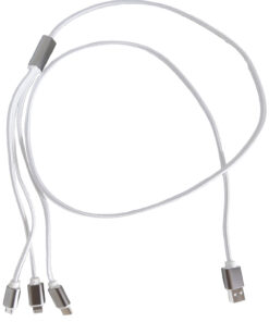 USB-MULTI Kabel med Nylontyg 1,20m (Vit)