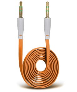 AUX-Kabel, Platt - 100cm (Orange)