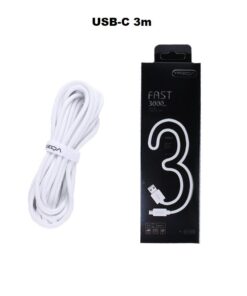 Treqa USB-C Kabel 3m (Vit)