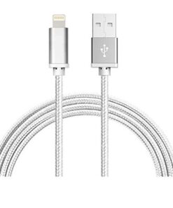 USB-LIGHTNING Kabel med Nylontyg 1m (Vit)