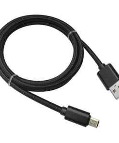USB-MICRO Kabel med Nylontyg 1m (Svart)