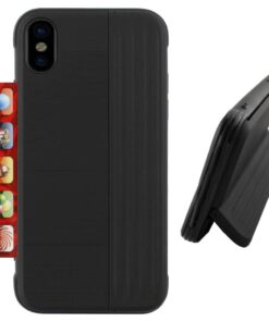 Colorfone iPhone XS Max Skal Med Stativ och Korthållare (Svart)