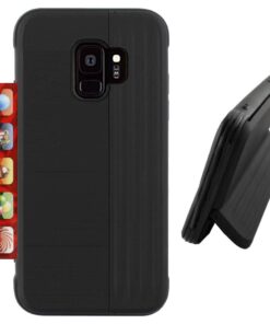 Colorfone Samsung S9 Plus Skal - Stativ och Korthållare (Svart)