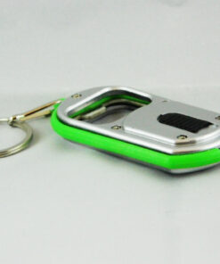 Nyckelring / Nyckelknippa Med Kapsylöppnare och LED-lampa (Grön)