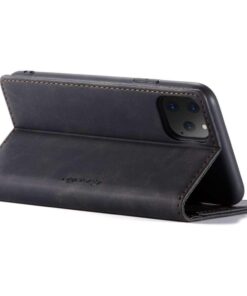 CaseMe iPhone 12 / 12 Pro (6.1) Wallet Retro (SVART)