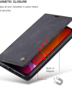CaseMe iPhone 12 Pro Max (6.7) Wallet Retro (SVART)