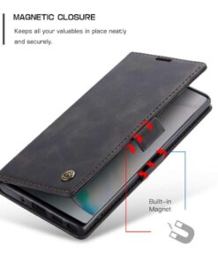 CaseMe Samsung Galaxy Note 10 Wallet Retro (SVART)