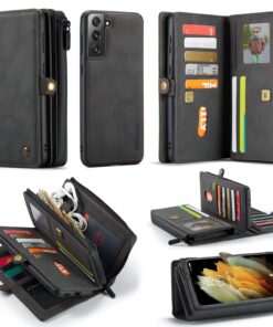 CaseMe Samsung Galaxy S21 Multi Wallet Retro (SVART)