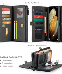 CaseMe Samsung Galaxy S21 Plus Multi Wallet Retro (SVART)