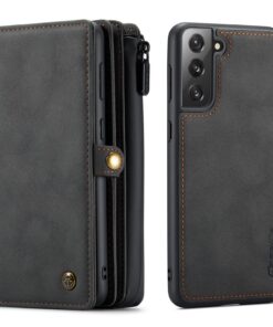 CaseMe Samsung Galaxy S21 Plus Multi Wallet Retro (SVART)